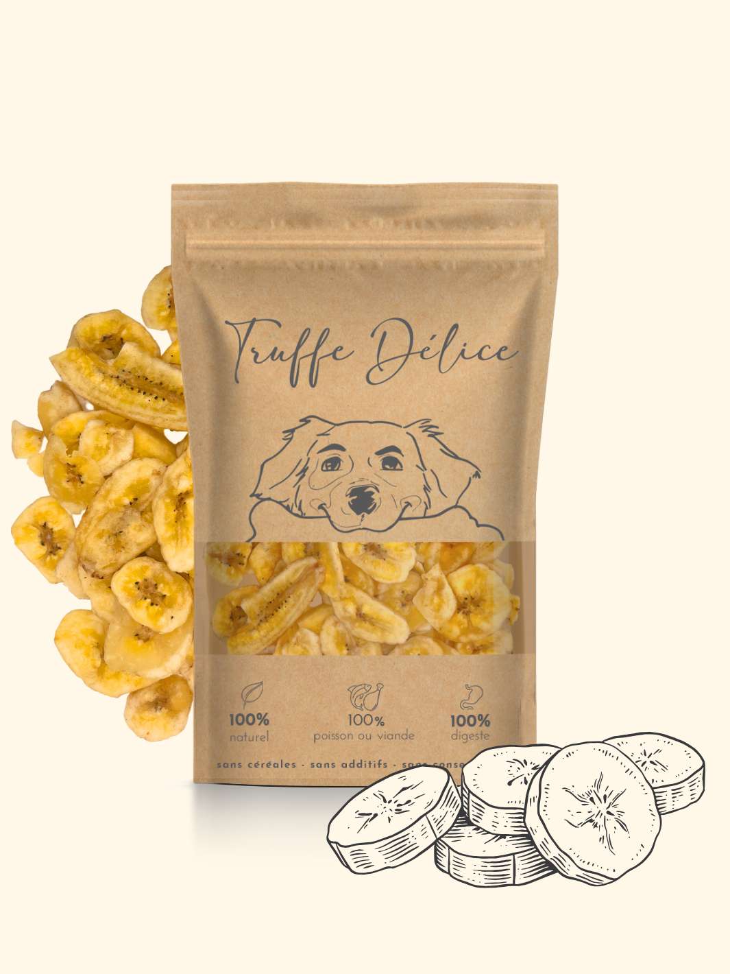 Banane chien - friandise_naturelle_pour_chien - TRUFFE DÉLICE