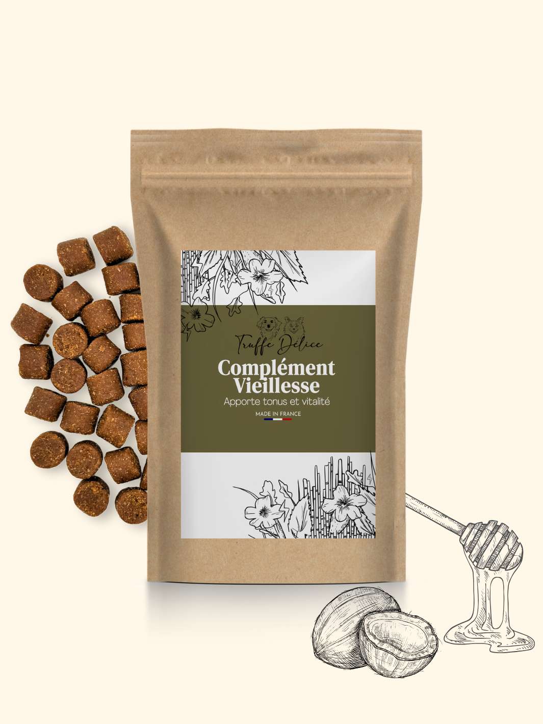 Complément vieillesse chien - friandise_naturelle_pour_chien - TRUFFE DÉLICE