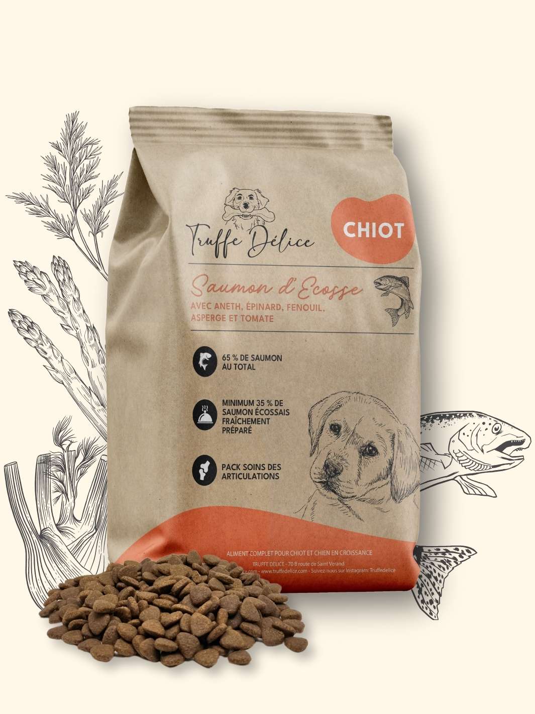 Croquettes chiot - Saumon d'Écosse - friandise_naturelle_pour_chien - TRUFFE DÉLICE