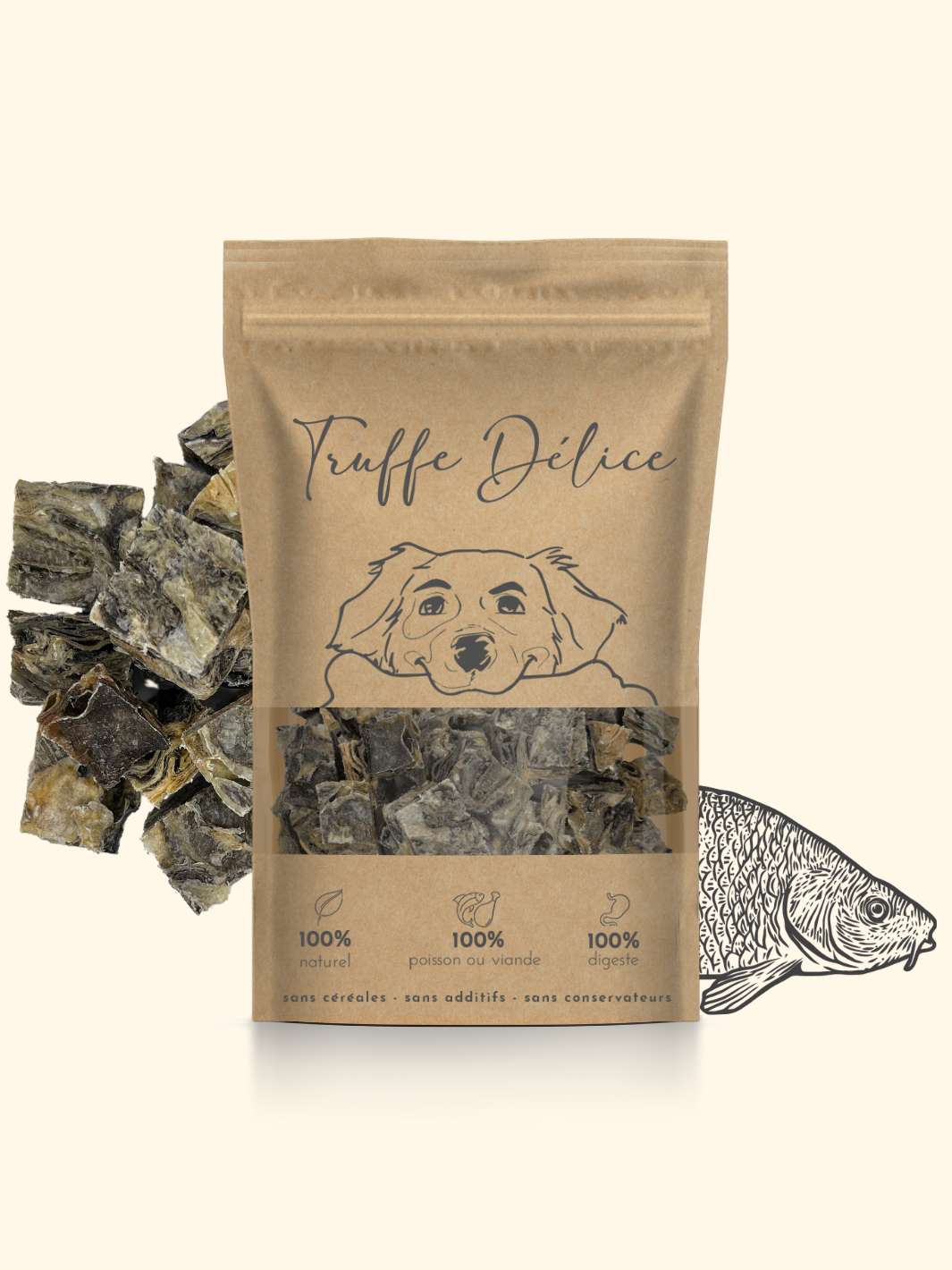 Cubes de morue - friandise_naturelle_pour_chien - TRUFFE DÉLICE