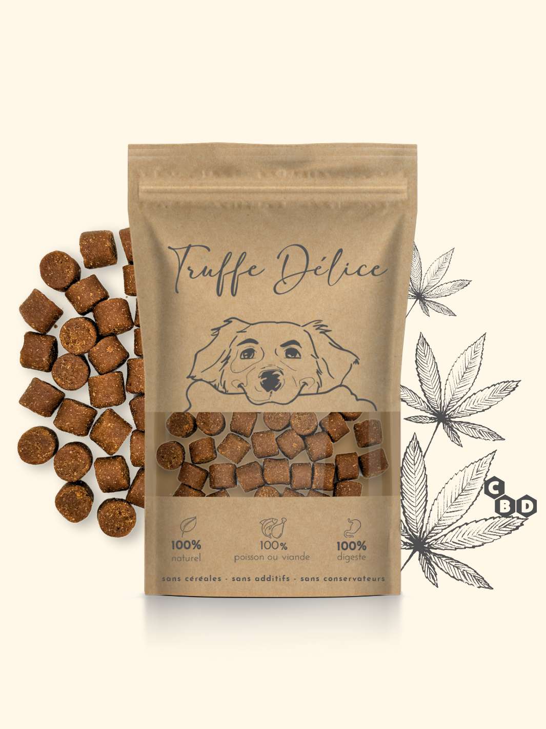 Friandises cbd chien - friandise_naturelle_pour_chien - TRUFFE DÉLICE