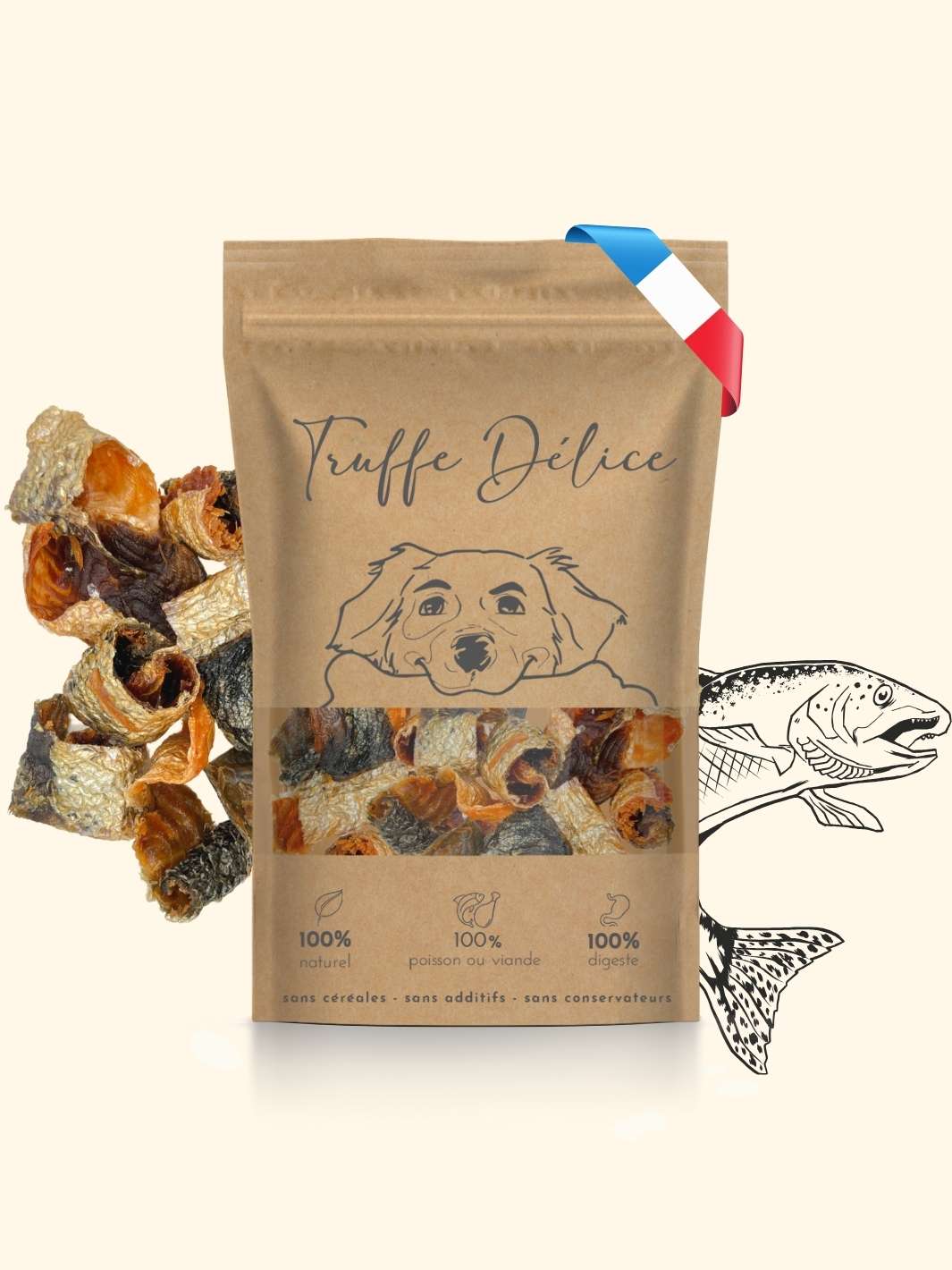 Morceaux de saumon à la chair fondante - friandise_naturelle_pour_chien - TRUFFE DÉLICE