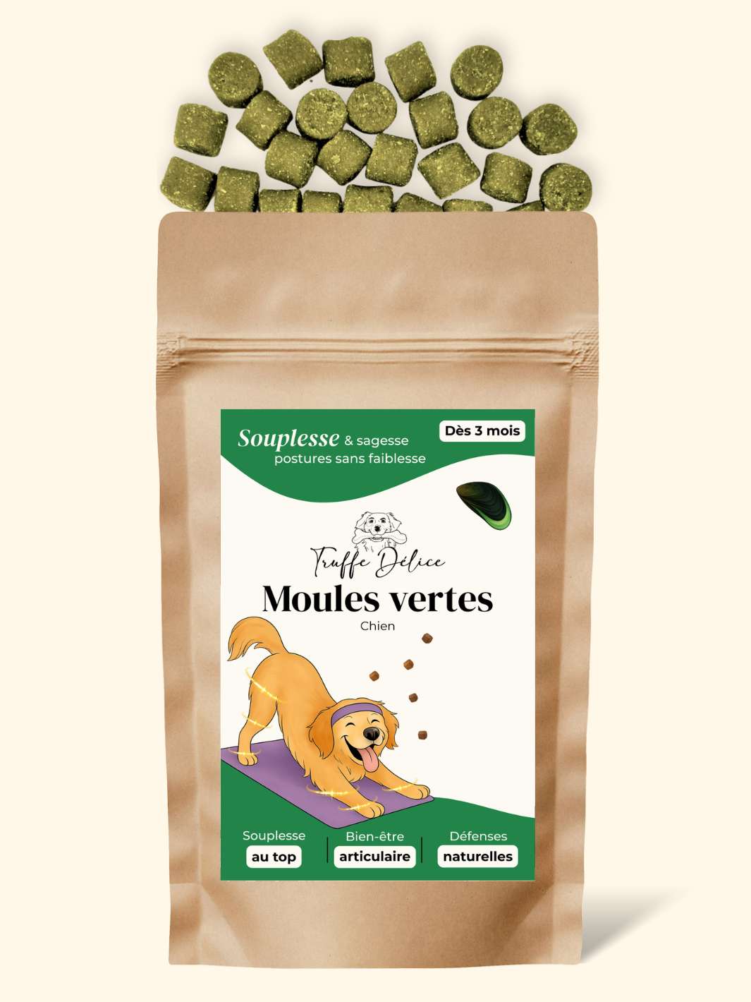Moule verte chien - friandise_naturelle_pour_chien - TRUFFE DÉLICE