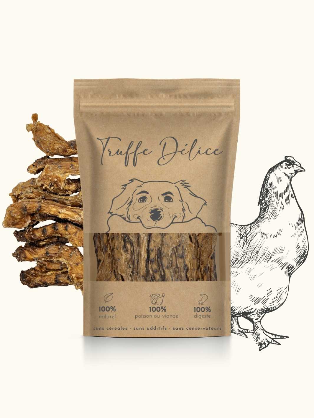Cou de poulet Friandise naturelle pour chien TRUFFE DÉLICE