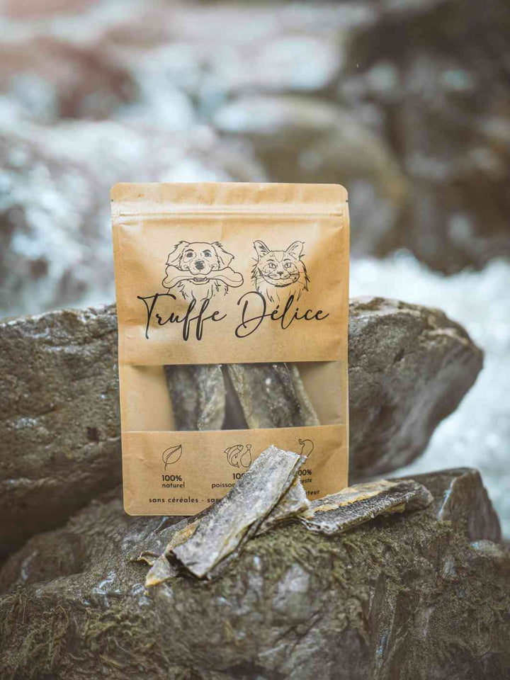 Lamelles de peaux de morue - #friandise_naturelle_pour_chien# - Truffe delice