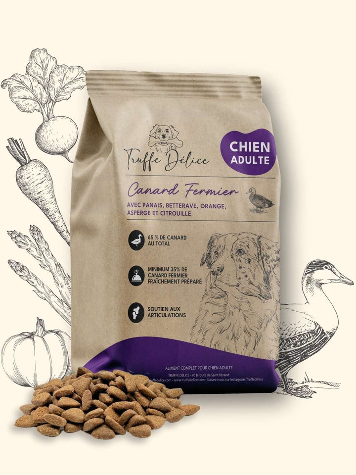Croquettes chien adulte - Canard Fermier