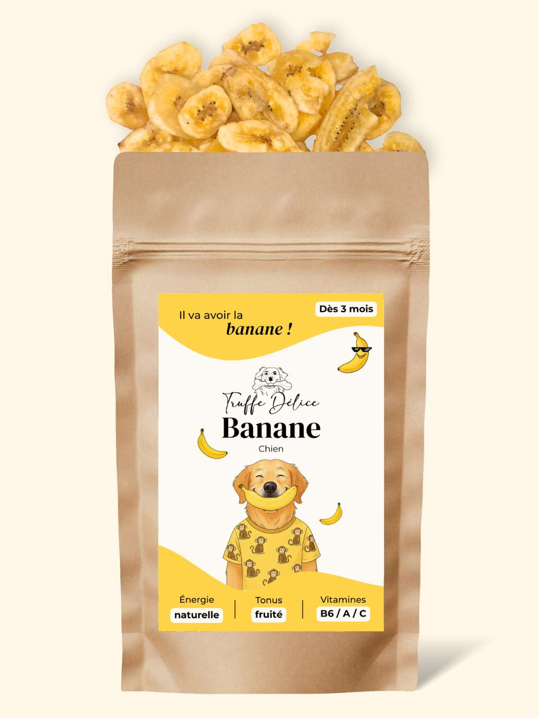 Banane chien – friandise naturelle riche en fibres et vitamines