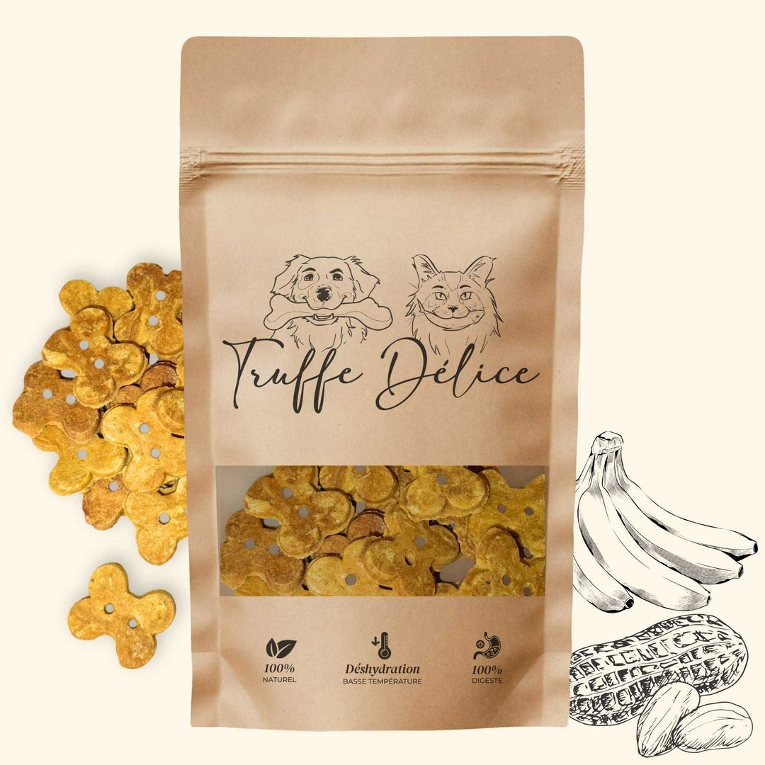 Biscuits banane & beurre de cacahuète - friandise_naturelle_pour_chien - TRUFFE DÉLICE