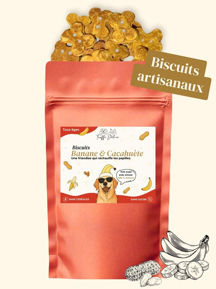 Biscuits banane & beurre de cacahuète - friandise_naturelle_pour_chien - TRUFFE DÉLICE