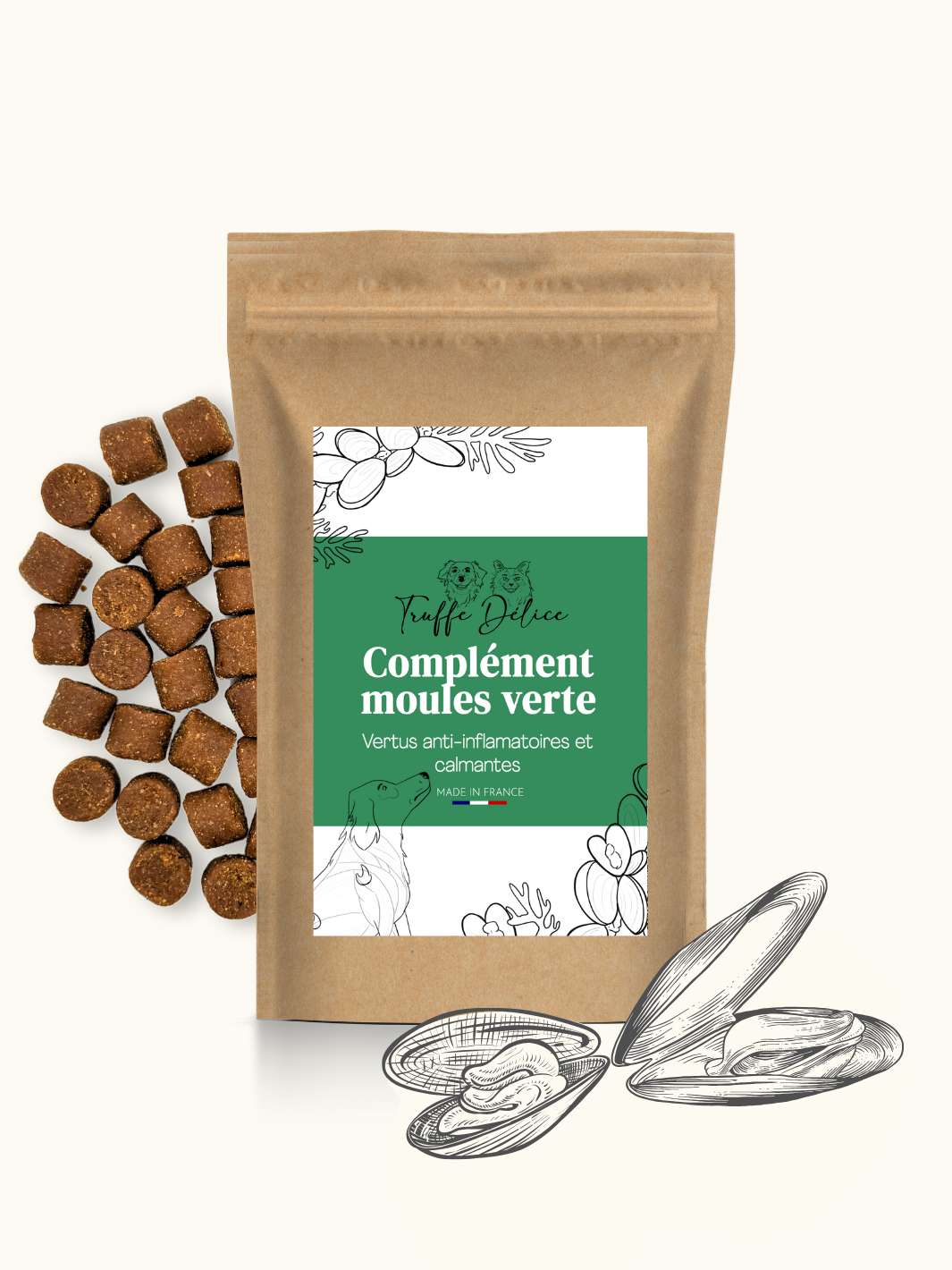 Complément moule verte - #friandise_naturelle_pour_chien# - TRUFFE DÉLICE