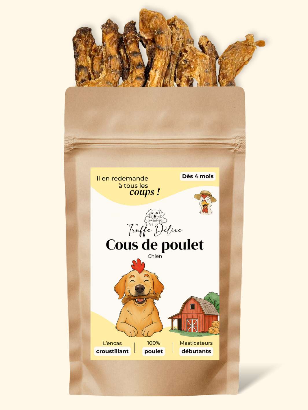 Cous de poulet - friandise_naturelle_pour_chien - TRUFFE DÉLICE