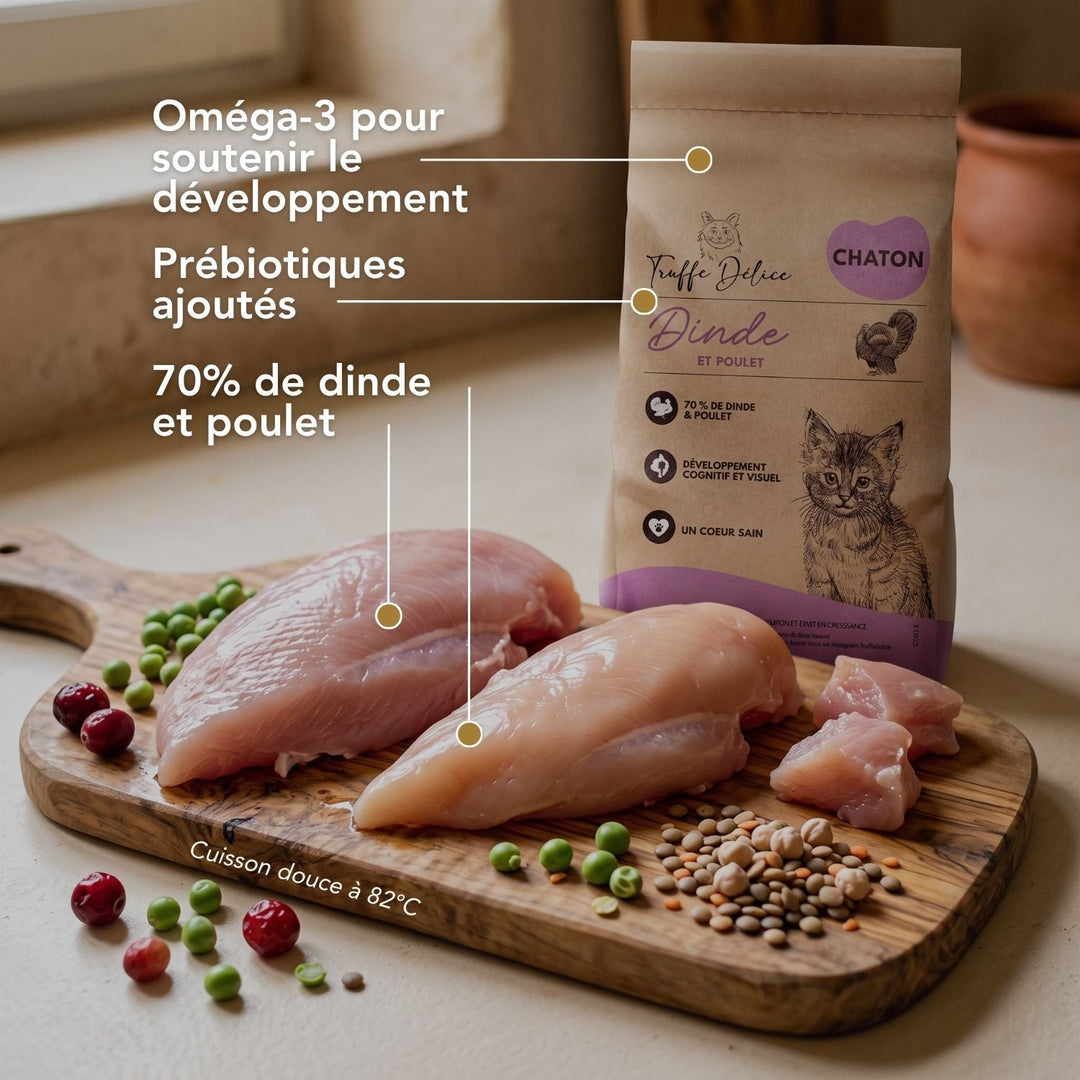 Croquettes chaton - Dinde et poulet - friandise_naturelle_pour_chien - TRUFFE DÉLICE