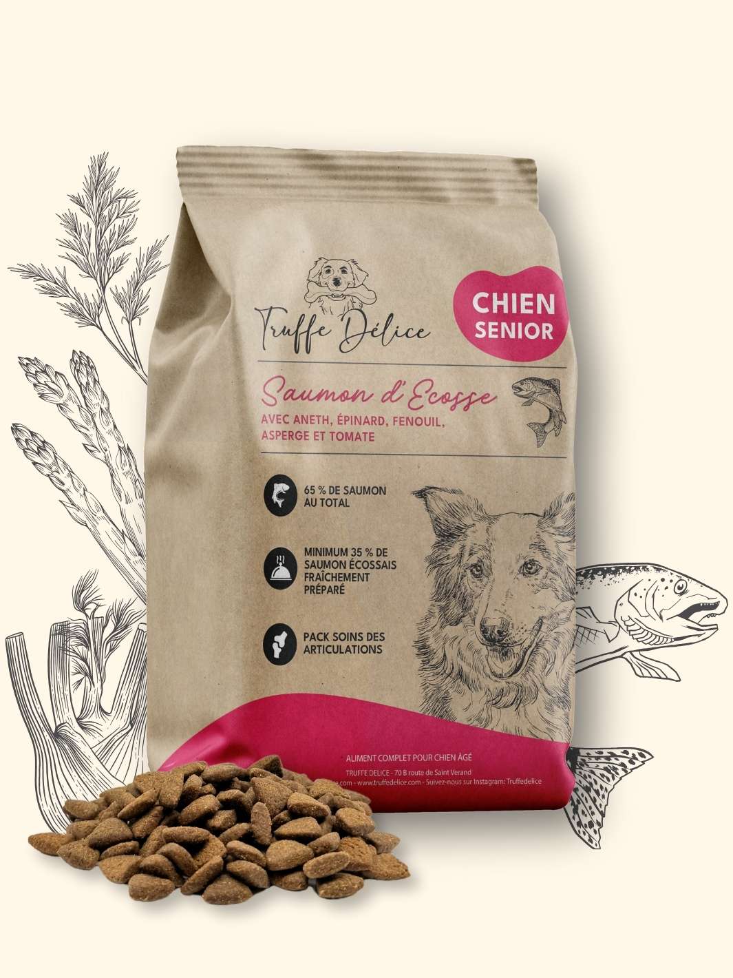 Croquettes chien senior - Saumon d'Écosse - friandise_naturelle_pour_chien - TRUFFE DÉLICE
