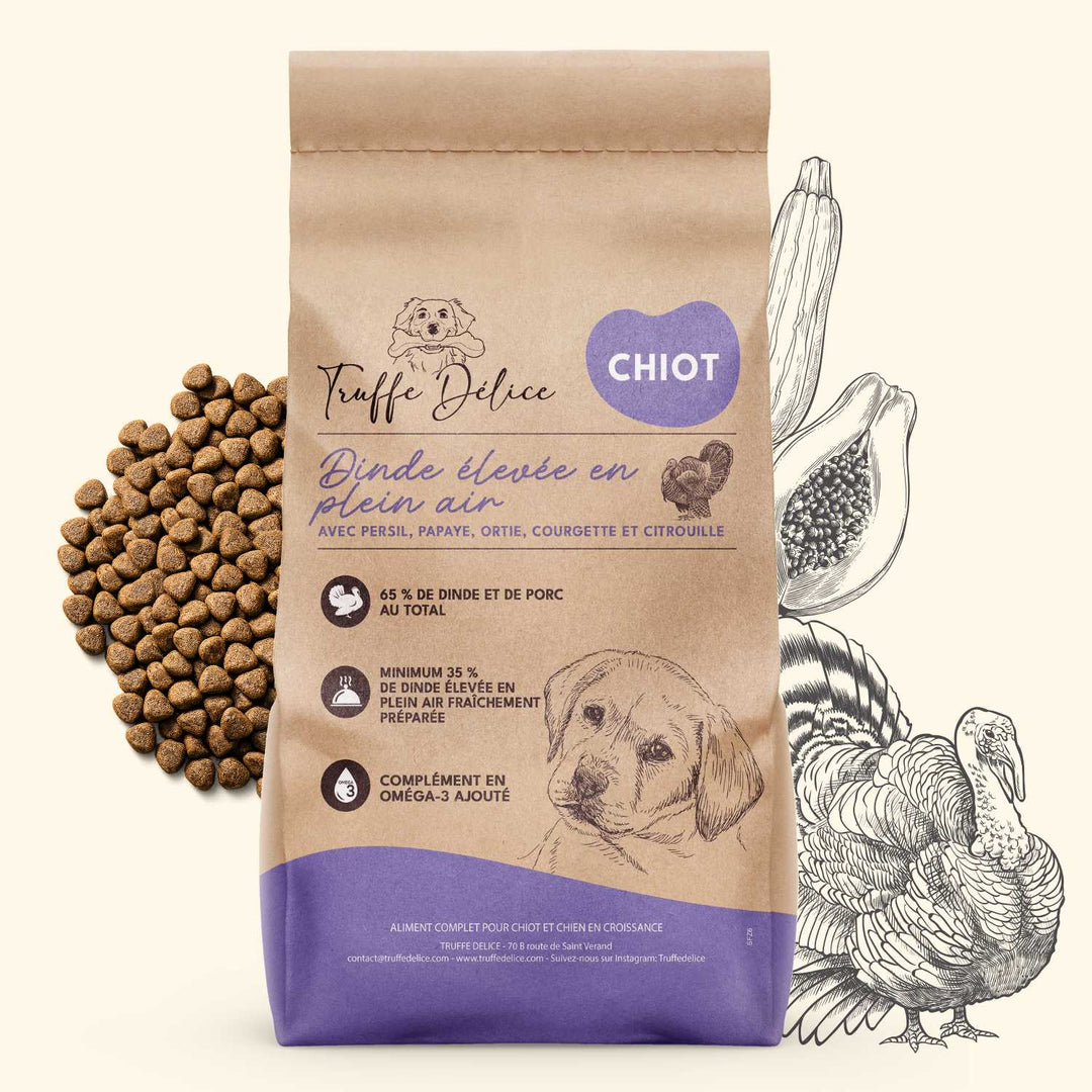 Croquettes chiot - Dinde élevés en plein air - friandise_naturelle_pour_chien - TRUFFE DÉLICE