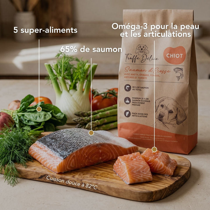 Croquettes chiot - Saumon d'Écosse - friandise_naturelle_pour_chien - TRUFFE DÉLICE