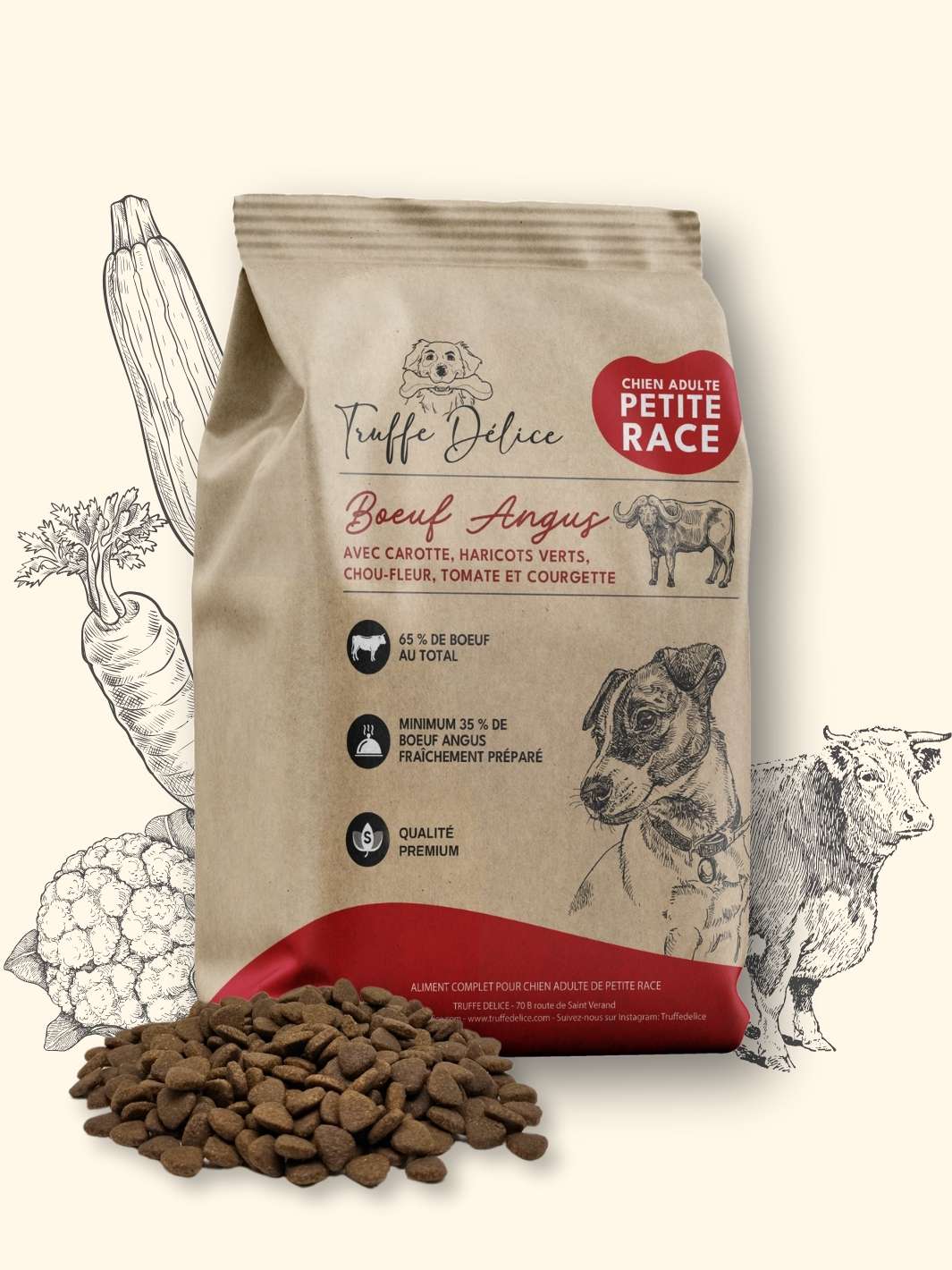 Croquettes petit chien adulte - Bœuf Angus - friandise_naturelle_pour_chien - TRUFFE DÉLICE