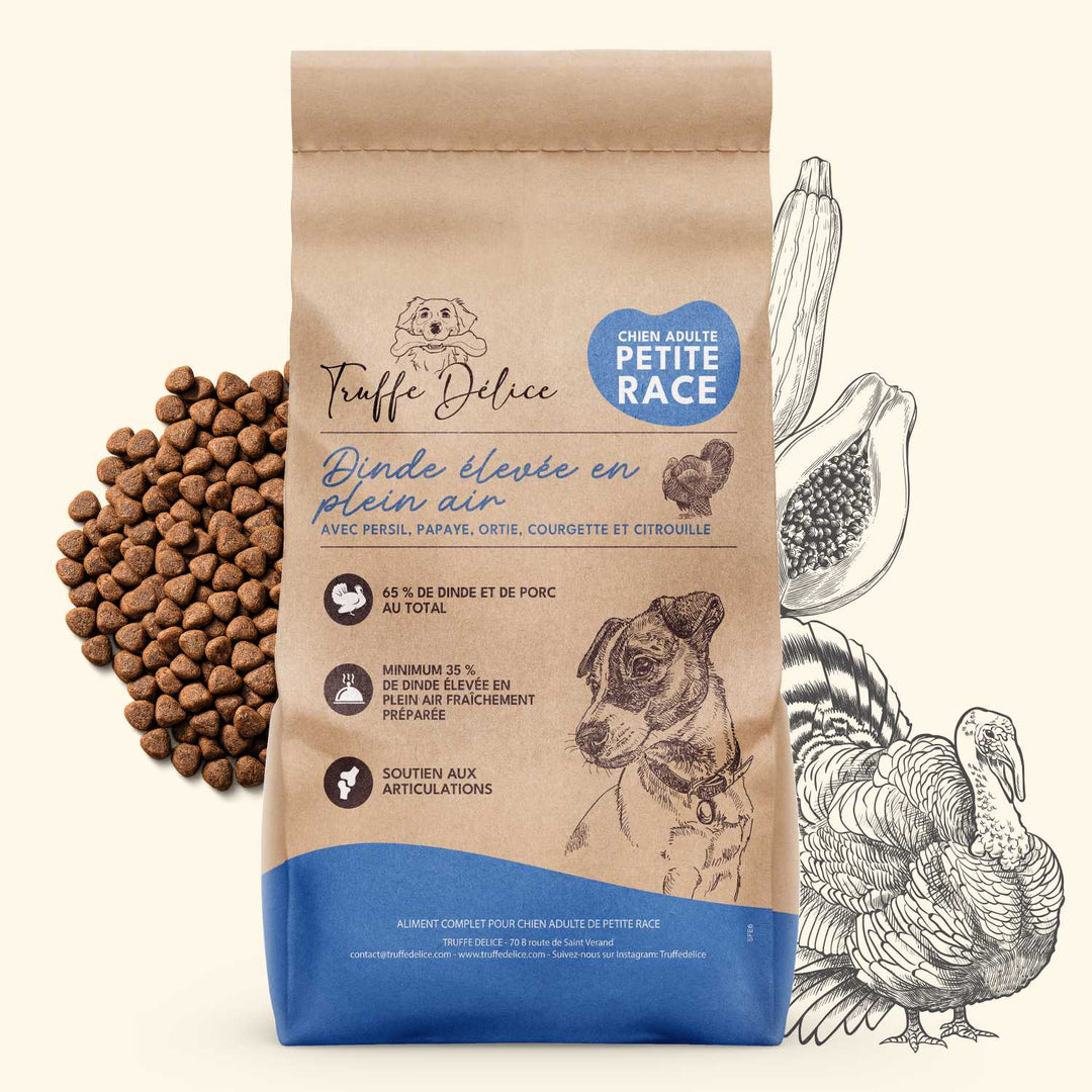 Croquettes petit chien adulte - Dinde élevés en plein air - friandise_naturelle_pour_chien - TRUFFE DÉLICE