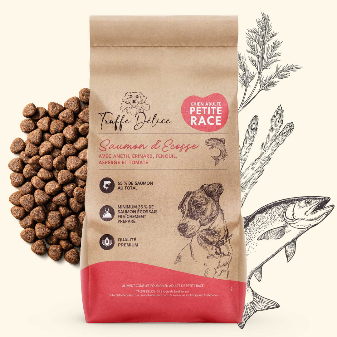 Croquettes petit chien adulte - Saumon d'Écosse - friandise_naturelle_pour_chien - TRUFFE DÉLICE