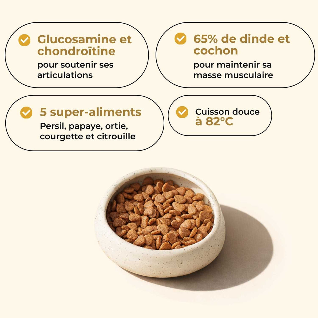 Croquettes petit chien senior - Dinde & Cochon élevés en plein air - friandise_naturelle_pour_chien - TRUFFE DÉLICE