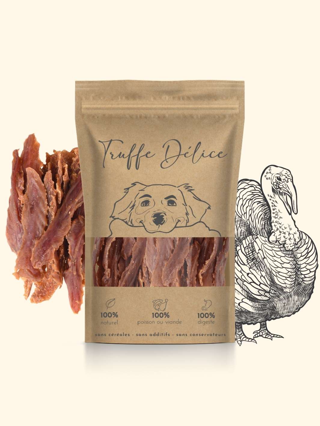 Filets de dinde - friandise_naturelle_pour_chien - TRUFFE DÉLICE