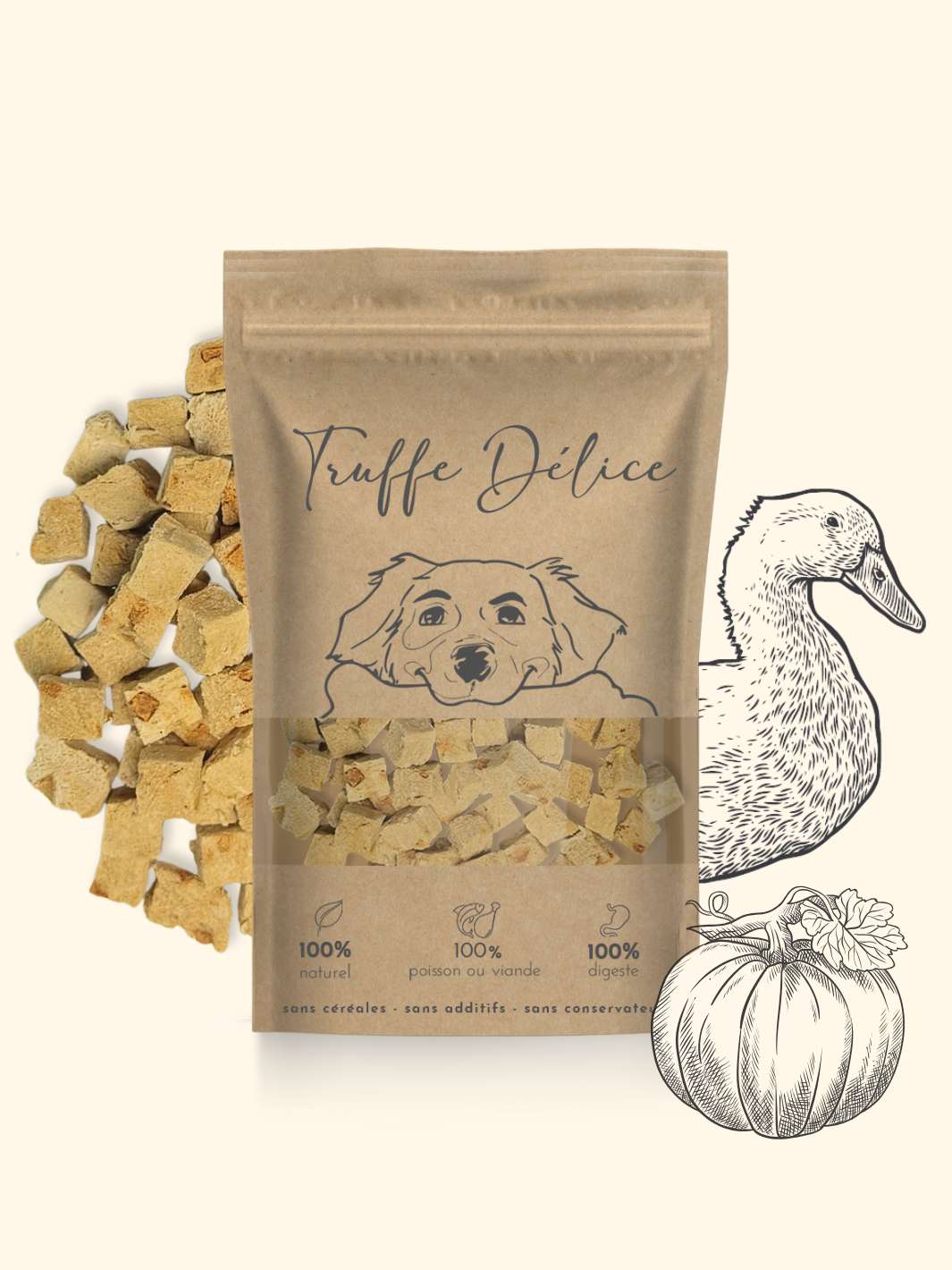 Friandises canard et potiron - friandise_naturelle_pour_chien - TRUFFE DÉLICE