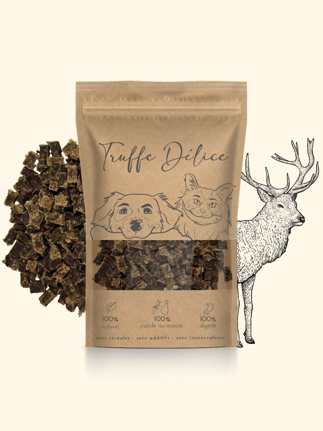 Friandises cerf - friandise_naturelle_pour_chien - TRUFFE DÉLICE