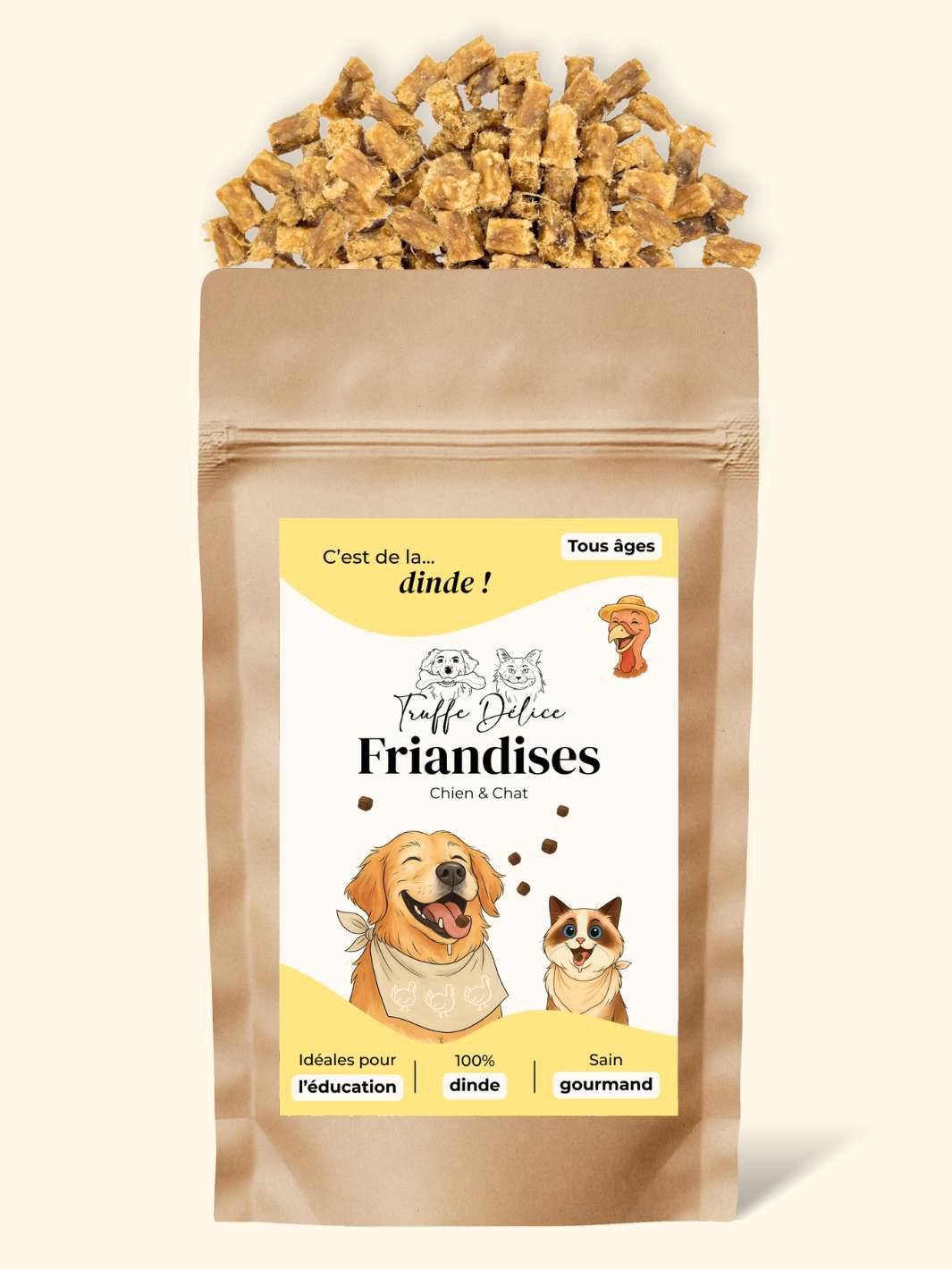 Friandises naturelles pour chien à la dinde – légères et protéinées