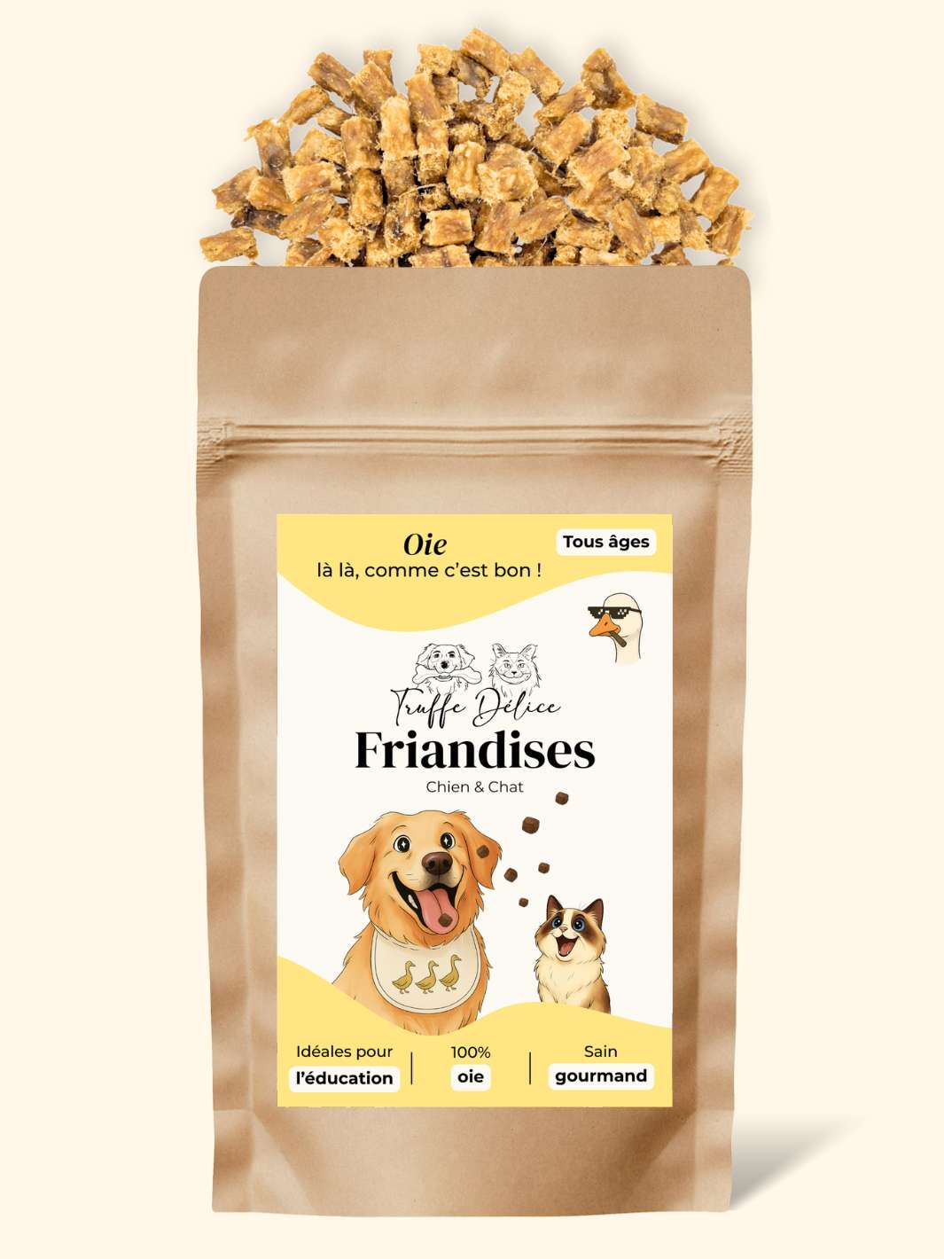 Friandises naturelles pour chien à l’oie – riches en protéines maigres