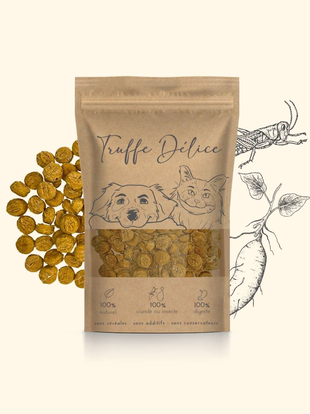 Friandises criquet - friandise_naturelle_pour_chien - TRUFFE DÉLICE