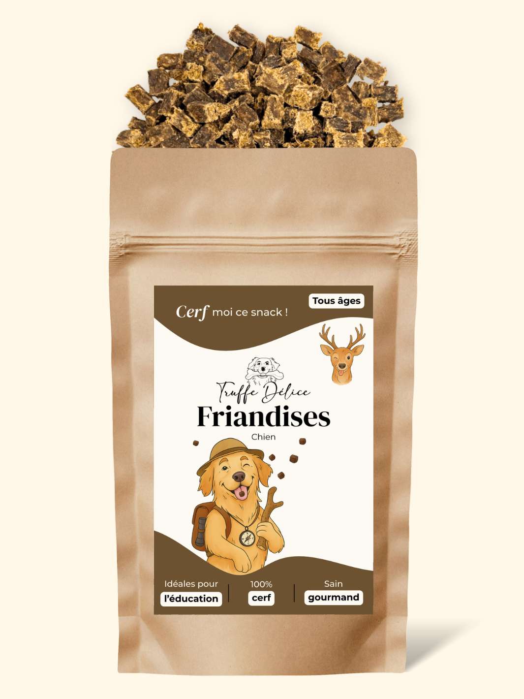 Friandises de cerf - friandise_naturelle_pour_chien - TRUFFE DÉLICE