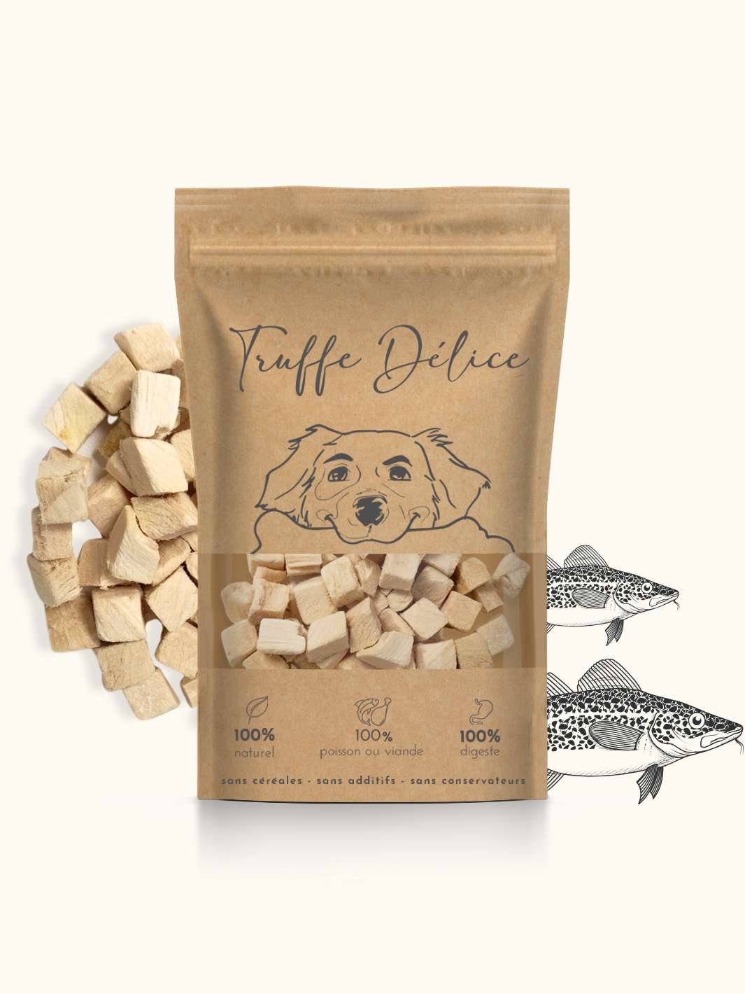 Friandises de morue - friandise_naturelle_pour_chien - TRUFFE DÉLICE