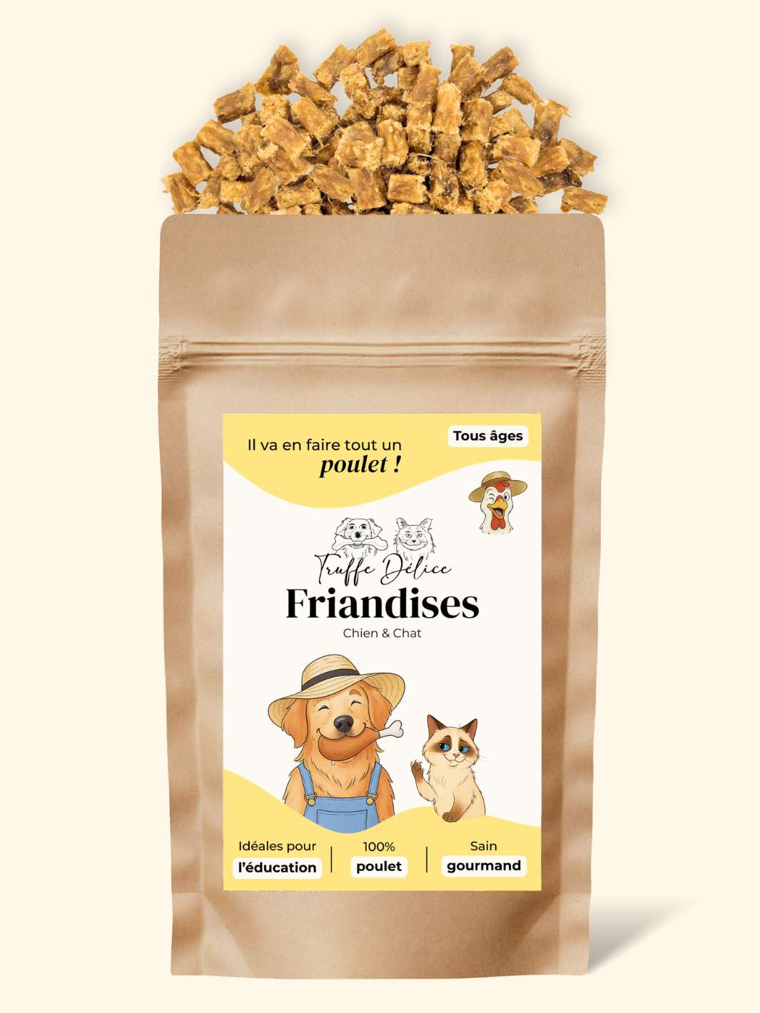 Friandises de poulet - friandise_naturelle_pour_chien - TRUFFE DÉLICE