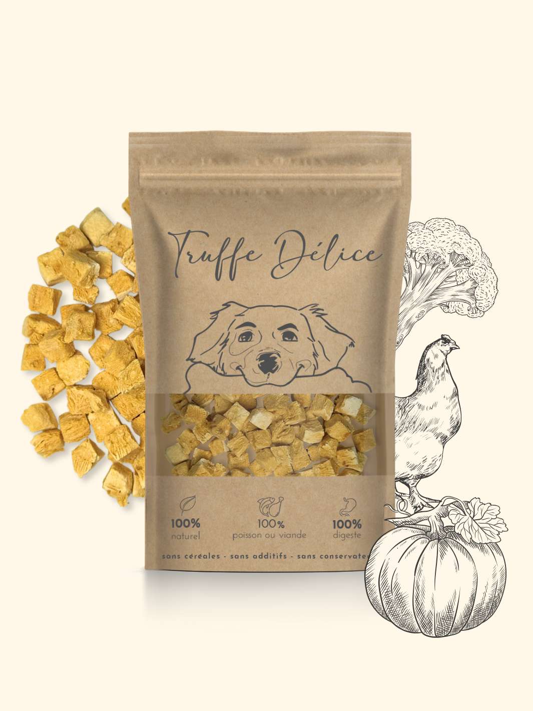 Friandises poulet brocoli & potiron - friandise_naturelle_pour_chien - TRUFFE DÉLICE