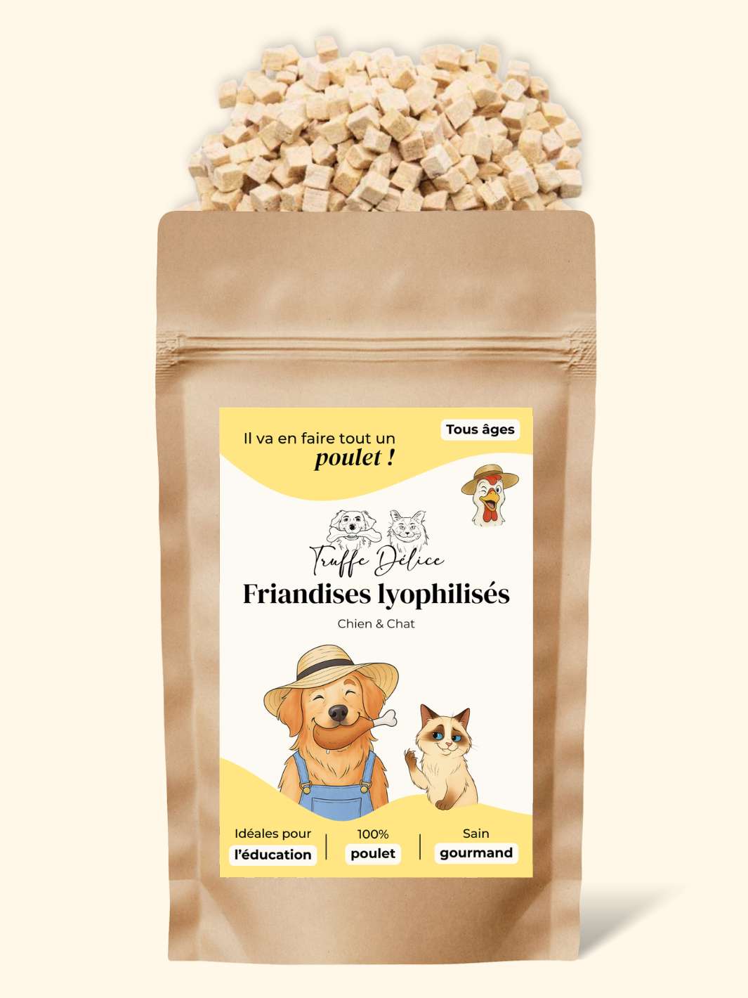 Friandises poulet lyophilisés - friandise_naturelle_pour_chien - TRUFFE DÉLICE