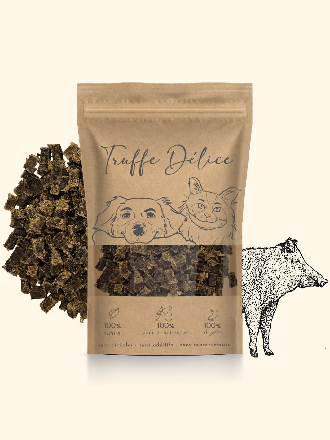 Friandises sanglier - friandise_naturelle_pour_chien - TRUFFE DÉLICE