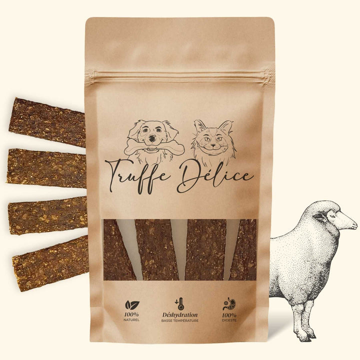 Lamelles agneau - friandise_naturelle_pour_chien - TRUFFE DÉLICE