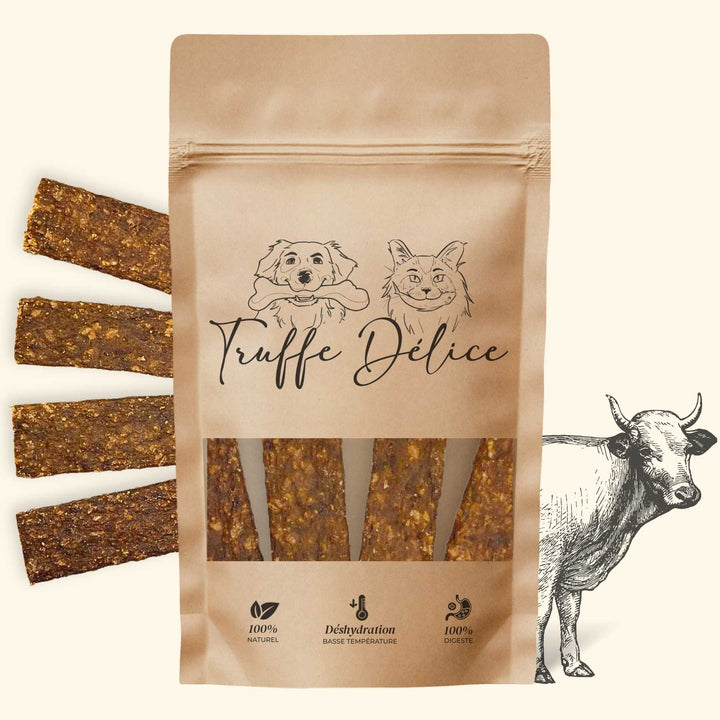 Lamelles bœuf - friandise_naturelle_pour_chien - TRUFFE DÉLICE