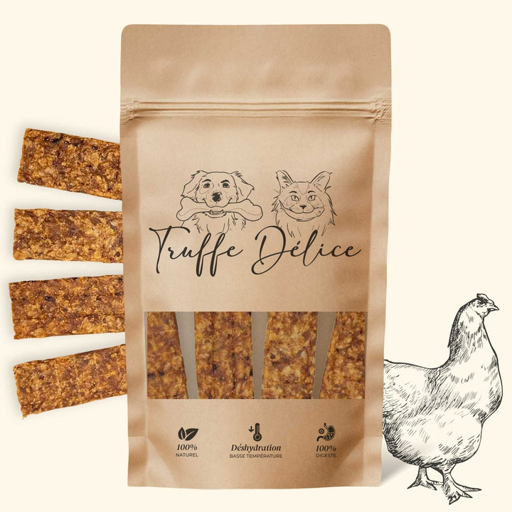 Lamelles poulet - friandise_naturelle_pour_chien - TRUFFE DÉLICE