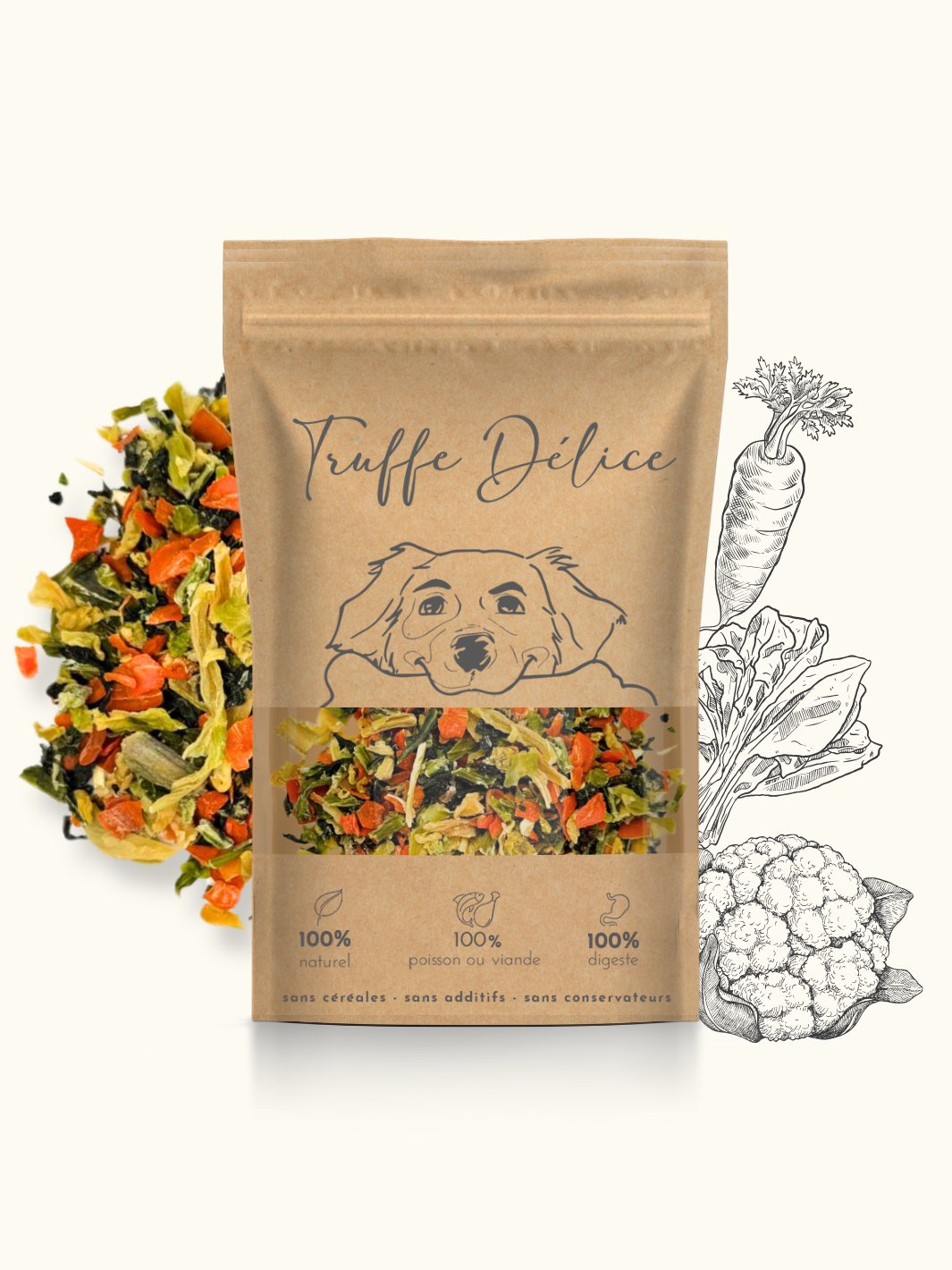 Mélange de légumes - #friandise_naturelle_pour_chien# - TRUFFE DÉLICE