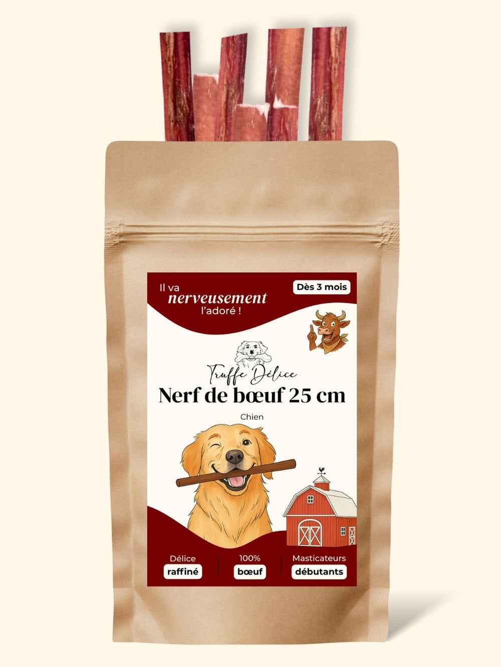 Nerfs de boeuf - friandise_naturelle_pour_chien - TRUFFE DÉLICE