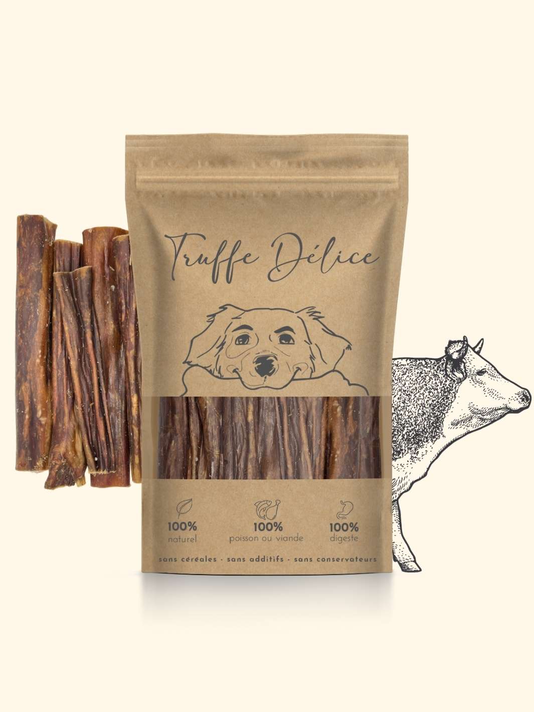 Oesophages de boeuf - friandise_naturelle_pour_chien - TRUFFE DÉLICE