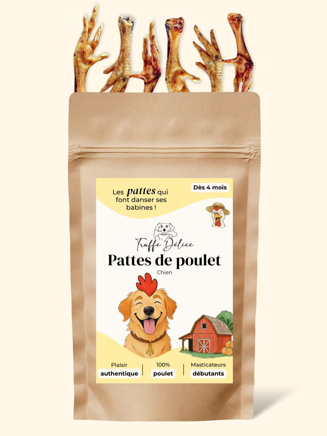 Pattes de poulet séchées - friandise_naturelle_pour_chien - TRUFFE DÉLICE