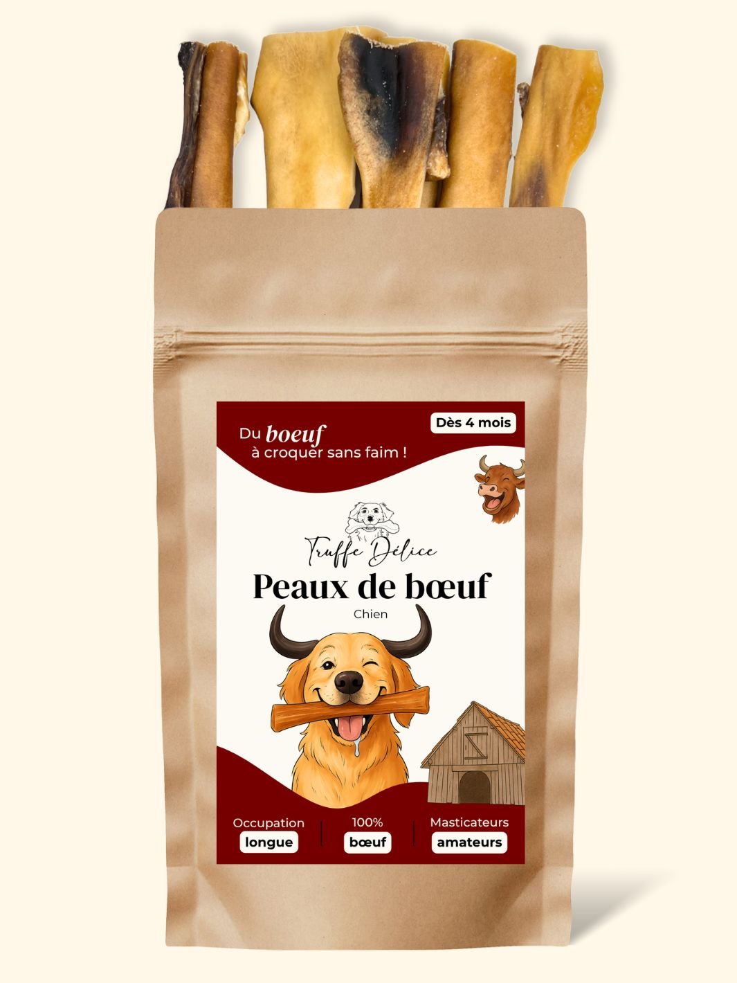 Peaux de bœuf - friandise_naturelle_pour_chien - TRUFFE DÉLICE