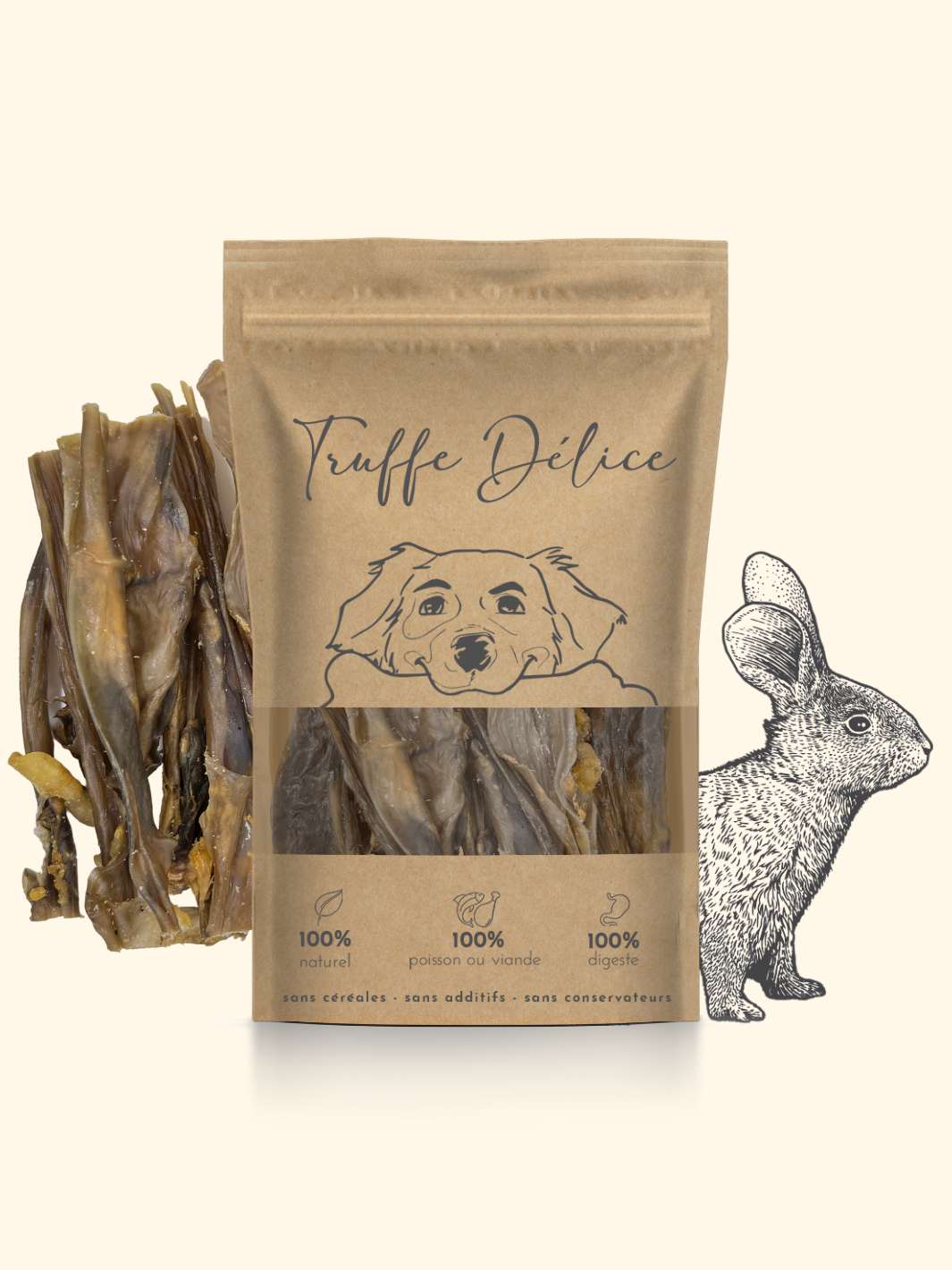 Peaux de lapin - friandise_naturelle_pour_chien - TRUFFE DÉLICE