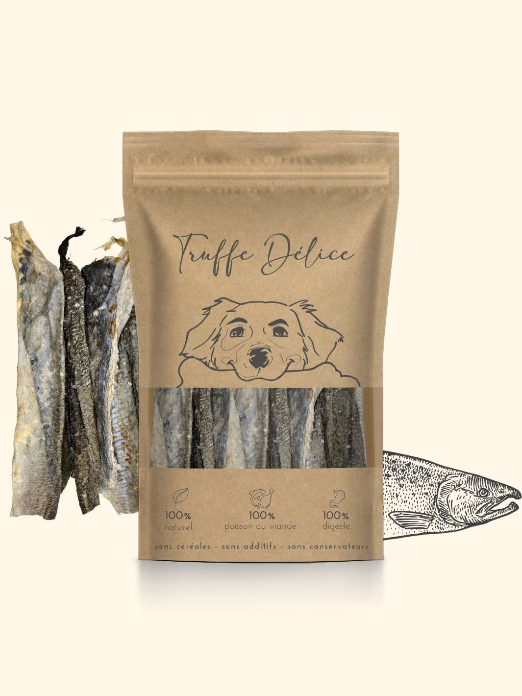 Peaux de saumon - friandise_naturelle_pour_chien - TRUFFE DÉLICE
