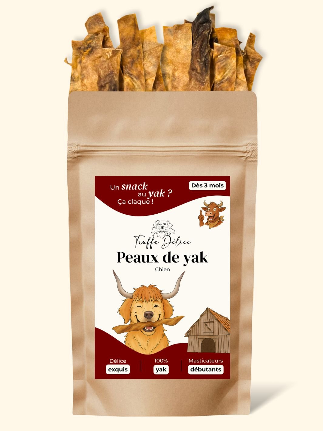 Peaux de yak - friandise_naturelle_pour_chien - TRUFFE DÉLICE