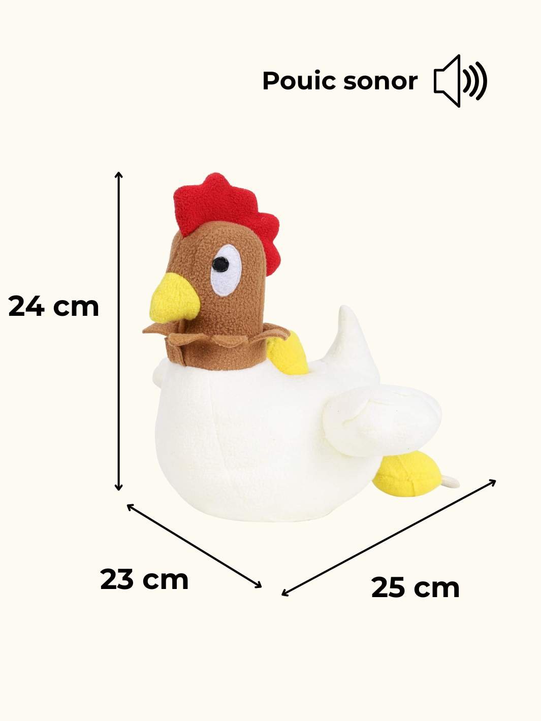 Peluche poule et ses oeufs cachés - #friandise_naturelle_pour_chien# - TRUFFE DÉLICE