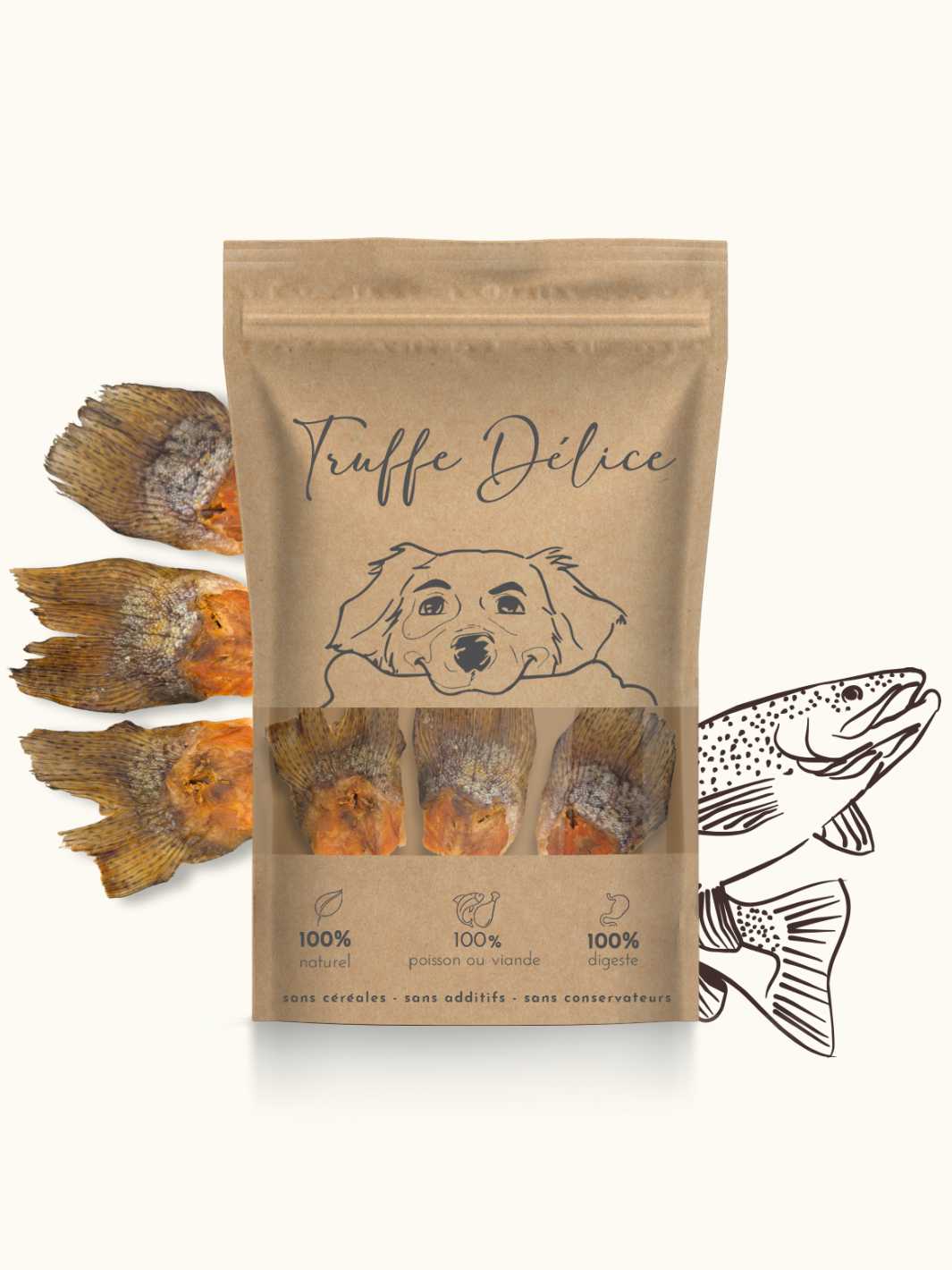 Queues de truite - #friandise_naturelle_pour_chien# - Truffe delice