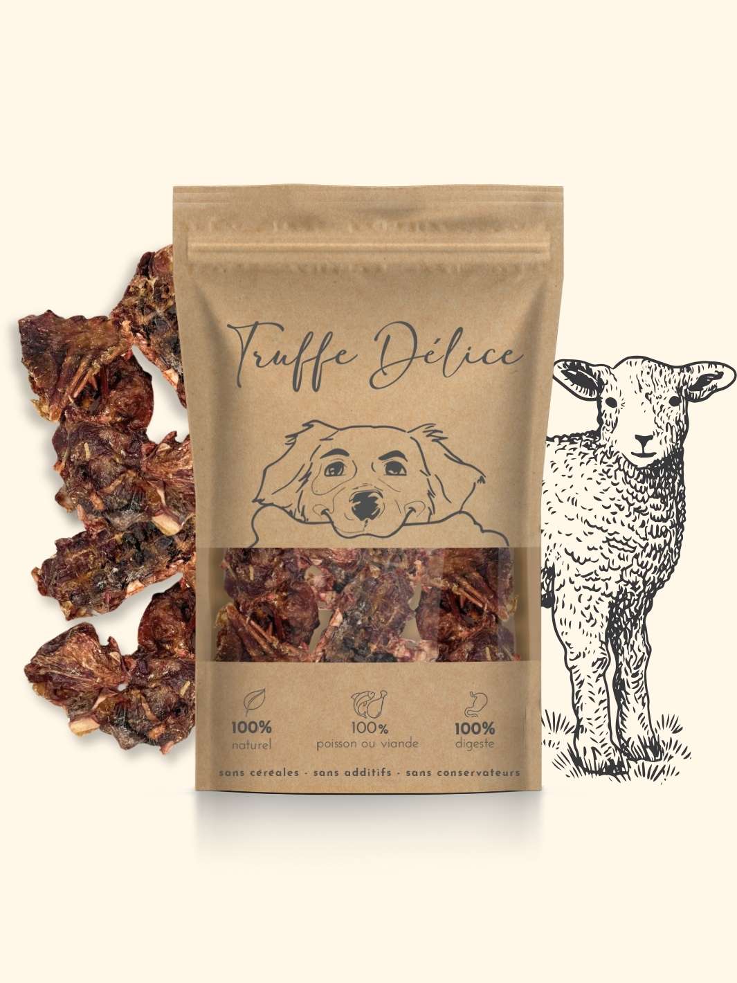 Ribs d'agneau - friandise_naturelle_pour_chien - TRUFFE DÉLICE