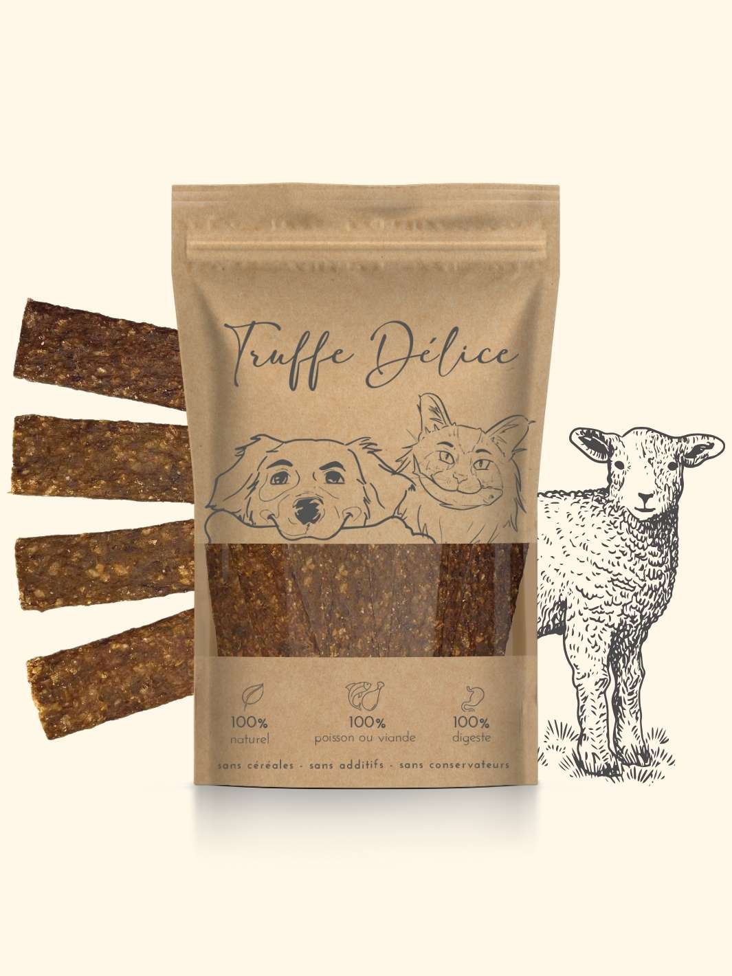 Sticks agneau - friandise_naturelle_pour_chien - TRUFFE DÉLICE